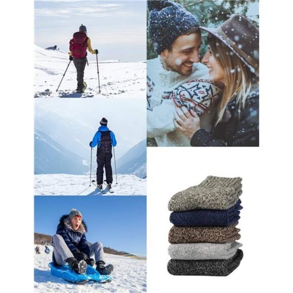 Jeasona Wool Socks for Women Warm Winter Thermal Thick Socks Gifts for Women Mom - Picture 5 of 7